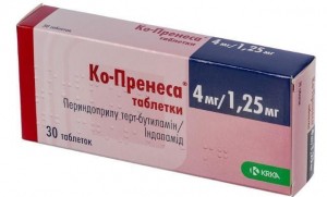 Ко-Пренеcса 4 мг+1,25 мг таблетки №30 - изображение Ко-Пренеcса 4 мг+1,25 мг таблетки №30 - фото