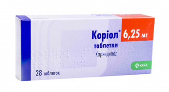 Кориол 6,25 мг таблетки №28