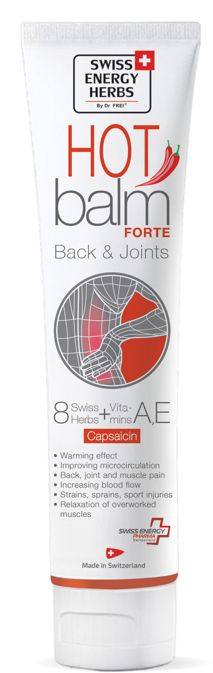 Бальзам Swiss Energy Hot Balm Forte согревающий с капсаицином 75 мл