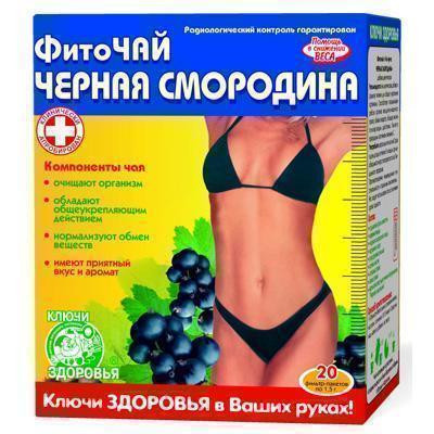 Фиточай №46 Ключи Здоровья чорная смородина (для похудения) пакет 1,5 г №20