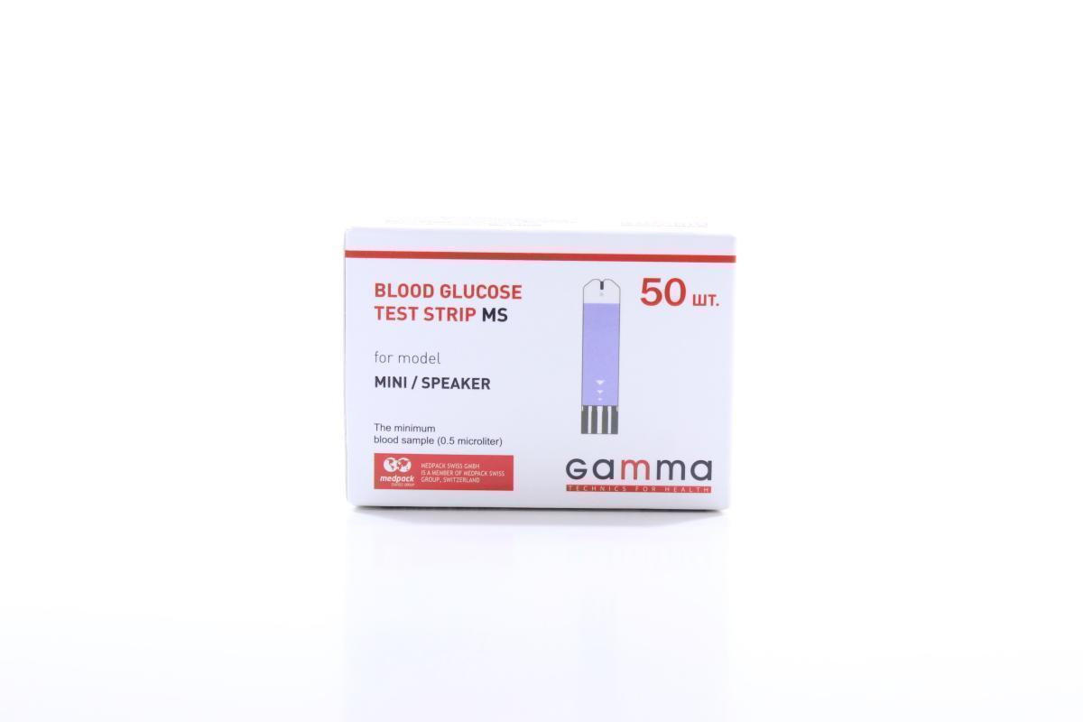 Тест-полоски GAMMA MS для определения. уровня глюк. в крови № 50