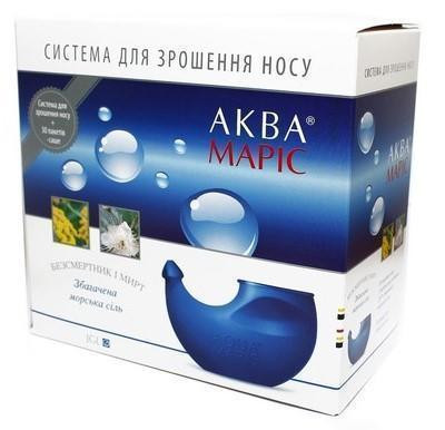 Аква Марис устройство для промывания носа + пакетики-саше с обогащенной травами солью №30