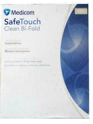 Перчатки Safe-Touch Bi-Fold хиругические стерильные неопудренные (р 6.5)