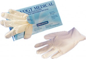 Перчатки Vogt Medical медицинские смотровые латексные припудренные нестерильные (р.L) - фото