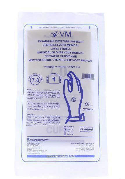 Перчатки Vogt Medical хирургические стерильные латексные р. 7 (пара)