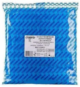 Халат медицинский (хирургический) на завязках 134 см (р. 58-60 (XXL) (СМС — 35 г/м2) стер. - фото