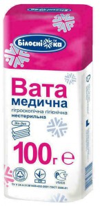 Вата Зиг-заг Белоснежка медицинская нестерильная 100 г - фото