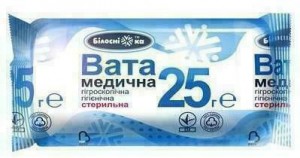 Вата Белоснежка медицинская стерильная ролик 25 г - фото