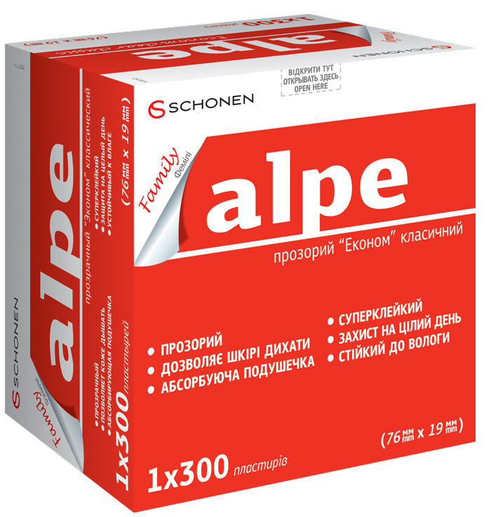 Лейкопластырь Alpe Family прозрачный эконом классический (76х19 мм) №300