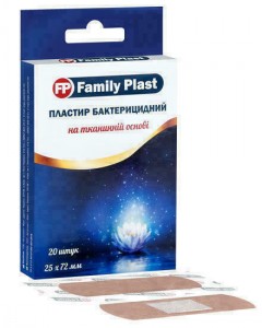 Пластырь Family Plast бактерицидный на тканевой основе 25*72 мм №20 - фото