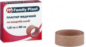 Пластырь Family Plast медицинский на бумажной основе телесного цвета 1,25 см*500 см - фото