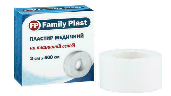 Пластырь Family Plast медицинский на тканевой основе бумажная упаковка 2 см*500 см