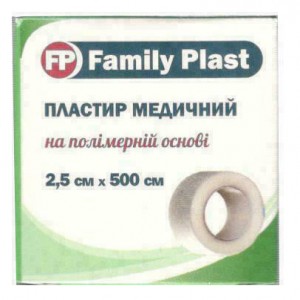 Пластырь Family Plast медицинский на полимерной основе в катушке с подвесом 2,5 см*500 см - фото