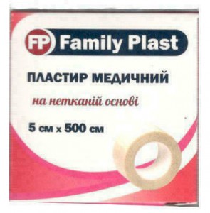 Пластырь Family Plast медицинский на нетканной основе 5 см х 500 см - фото
