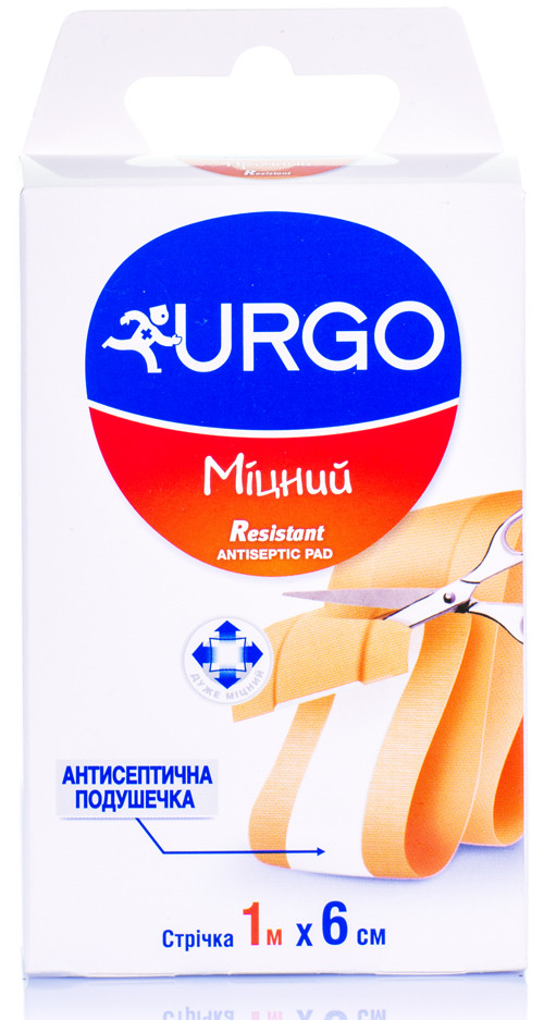 Лейкопластырь Urgo из антисептика крепкая лента 1 м*6 см