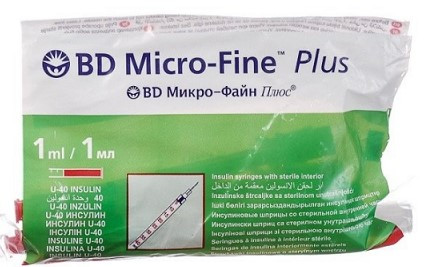 Шприц BD Micro-Fine инсулиновый U-40 1 мл 30G (0,30 x 8,0 мм) №10