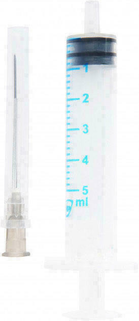 Шприц MP Medplast Inject Luer 3-х комп. 5 мл, гол. 22G х 1 1/2 (0,7 х 38 мм) №1