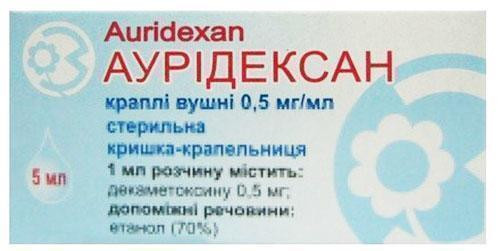 Ауридексан 0,05% ушные капли 5 мл