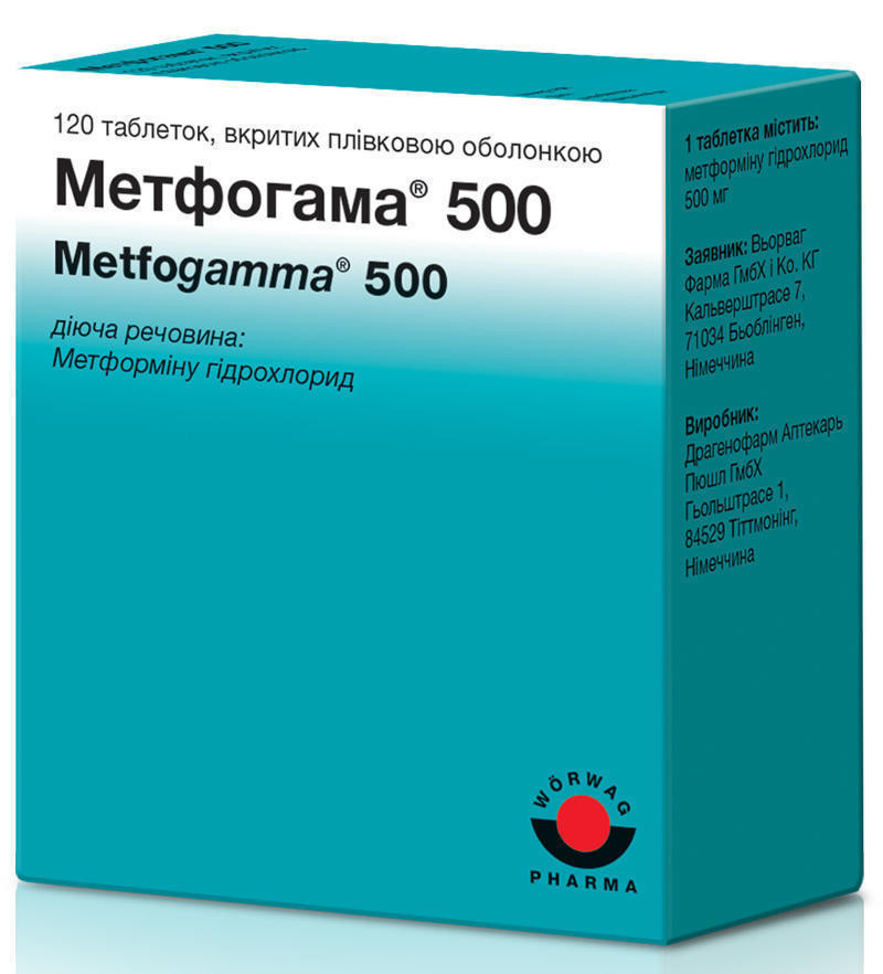 Метфогамма 500 мг таблетки №120*