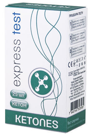 Экспресс-тест Express Test для определения кетонов (полоска) 25 шт