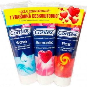 Гель-смазка Contex Wave 30 мл + Romantic + Flash (1 упаковка бесплатно) - фото