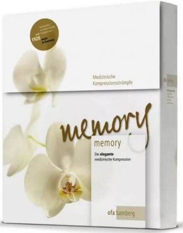 Чулки с фиксирующей лентой Класс компрессии-2 короткие с открытым носком Memory Ccl. 2 A-G бежевые (р.III/M)
