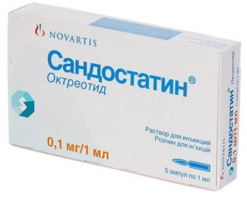 Сандостатин 0,1 мг раствор 1 мл ампулы №5