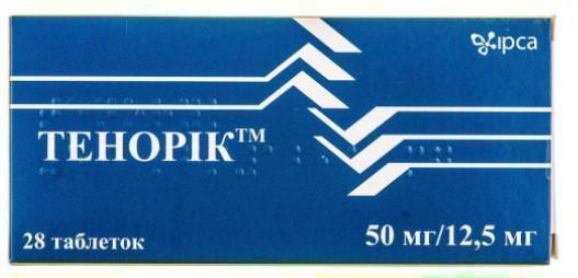 Тенорик 50 мг+12,5 мг таблетки №28