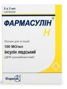Фармасулин Н раствор для инъекций 100 МЕ/мл 3 мл картридж №5 - фото
