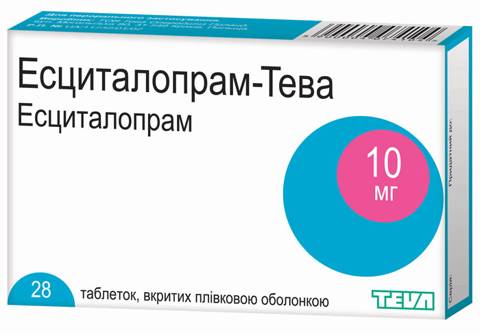 Эсциталопрам-Тева 10 мг таблетки №28