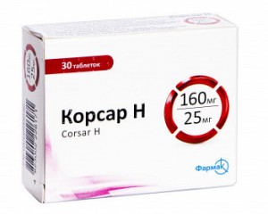 Корсар H 160 мг/25 мг таблетки №30 - изображение Корсар H 160 мг/25 мг таблетки №30 - фото
