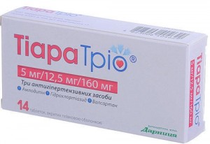 Тиара Трио 5 мг/12,5 мг/160 мг таблетки №14 - фото