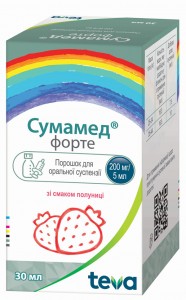 Сумамед Форте порошок для суспензии 200 мг/5 мл клубника 30 мл - фото