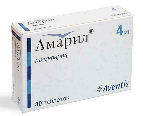 Амарил 4 мг таблетки №30