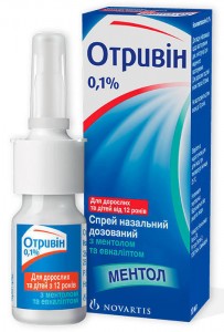 Отривин 0,1% с ментолом и эвкалиптом спрей 10 мл - фото