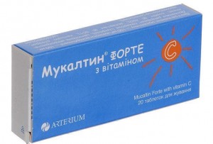 Мукалтин форте с витамином C жевательные таблетки №20 - фото