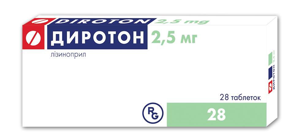 Диротон таблетки 2,5мг №28