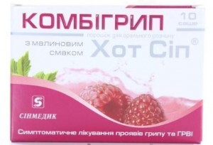 Комбигрипп Хот Сип с малиновым вкусом саше №10 - изображение Комбигрипп Хот Сип с малиновым вкусом саше №10 - фото