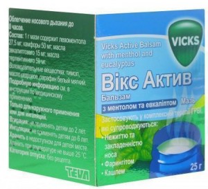 Викс Актив бальзам с ментолом и эвкалиптом мазь 25 г - фото