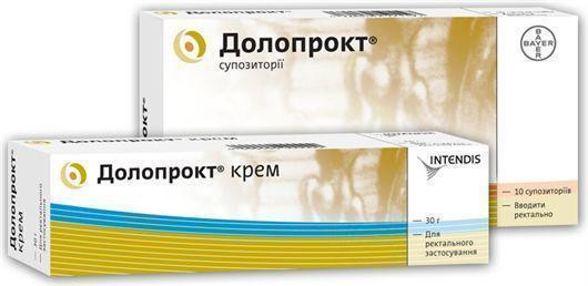 Долопрокт 1 мг/г+20 мг/г 15 г крем.рект.
