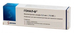 Гонал-Ф пор.75МЕ/5.5мкг N1 р-ль в шприц.1мл+иглы - фото