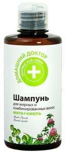 Шампунь Домашний Доктор Мята-Хмель для жирных волос 300 мл - фото