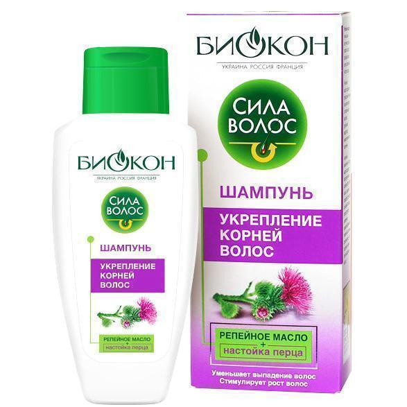 Шампунь Сила Волос Репейное масло для укрепления корней волос 215 мл
