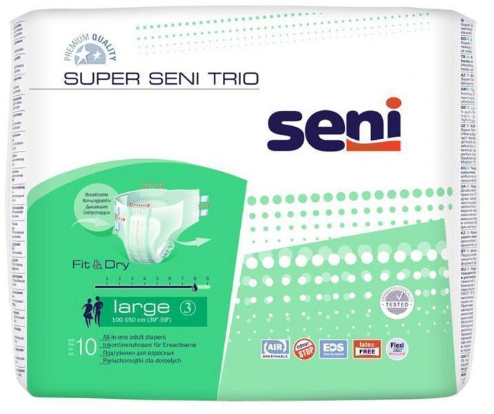 Подгузники для взрослых Super Seni Trio large air 10 шт