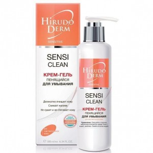 Крем-гель Hirudo Derm Sensetive пенящийся для умывания для чувствительной и сухой кожи 180 мл - фото
