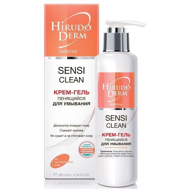 Крем-гель Hirudo Derm Sensetive пенящийся для умывания для чувствительной и сухой кожи 180 мл