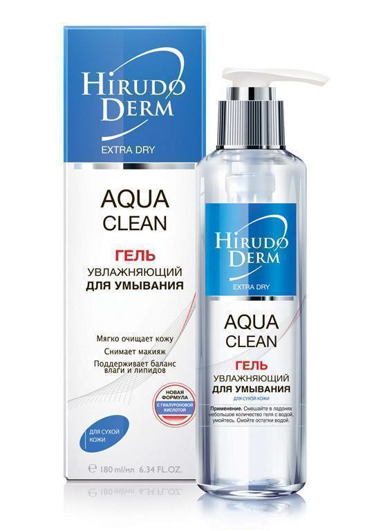 Гель Hirudo Derm Extra Dry AQUA CLEAN увлажняющий для лица 180 мл