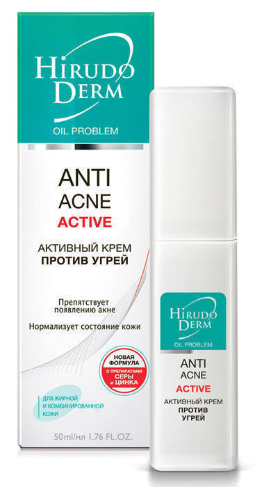 Крем Hirudo Derm Oil Problem ANTI ACNE ACTIVE активный против угрей 50 мл