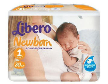 Подгузники Либеро Baby Newborn 2-5 кг 30 шт