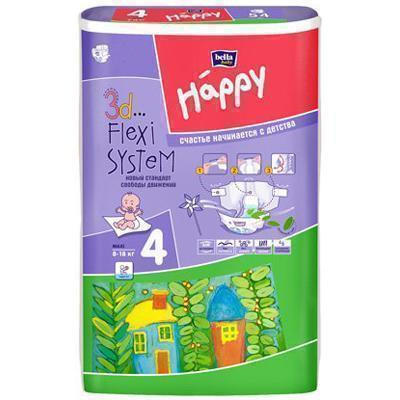 Подгузники Happy Maxi 4 (8-18 кг) 70 шт